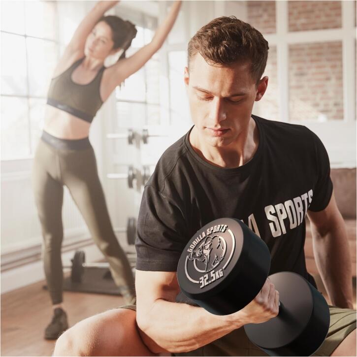 HALTÈRE MONOBLOC ROND | MUSCULATION | AU CHOIX DE 2,5KG À 40 KG 5/6