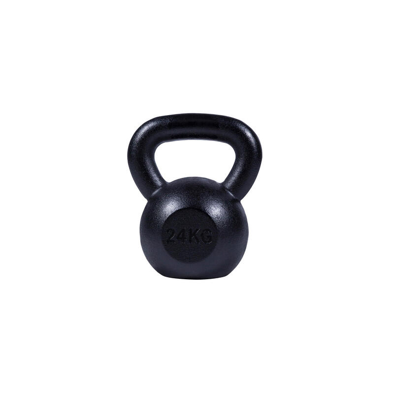 - Kettlebell - Gietijzer Zwart - 24 kg - Extra Stabiel