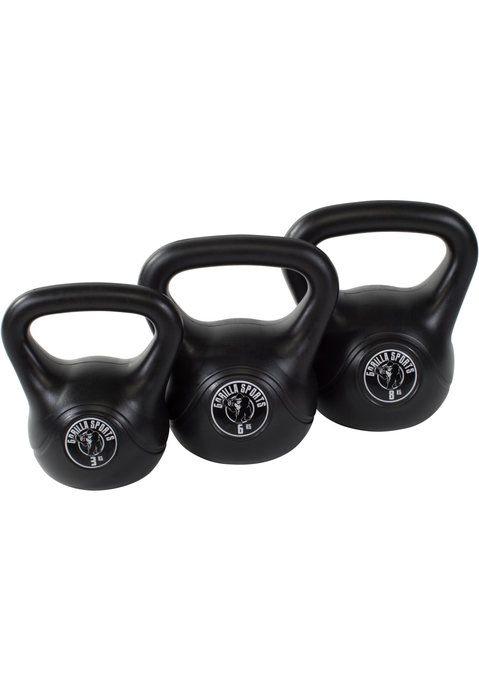 GORILLA SPORTS Gorilla Sports Kettlebell Set 11 pcs 2–20 kg Black Plastic