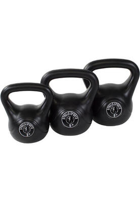 Kettlebell set van 3 - 3, 6 & 8 kg - kunststof - zwart