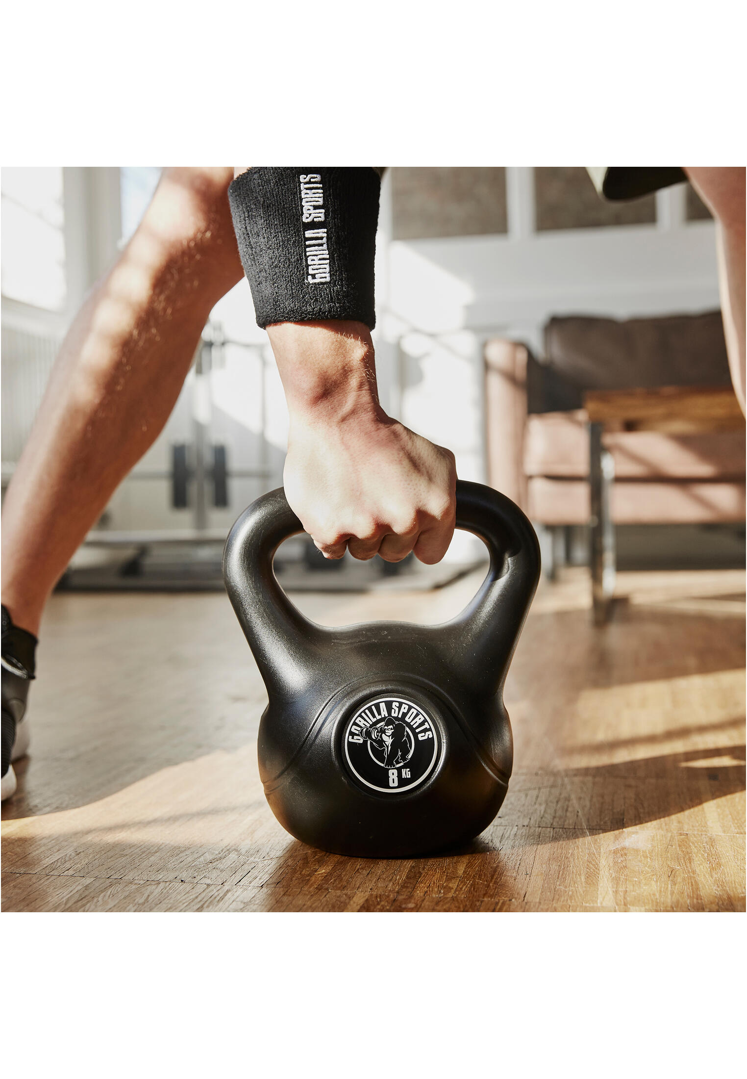 LOT DE 3 KETTLEBELLS NOIRS EN PLASTIQUE | MUSCULATION | 3KG, 6KG ET 8KG 7/7