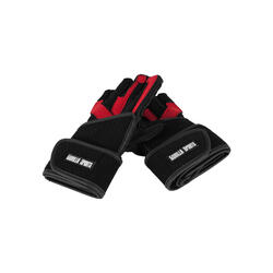 GANTS D'ENTRAINEMENT AVEC BANDAGE ARTICULAIRE / NOIR ROUGE | ACCESSOIRE MUSCULAT
