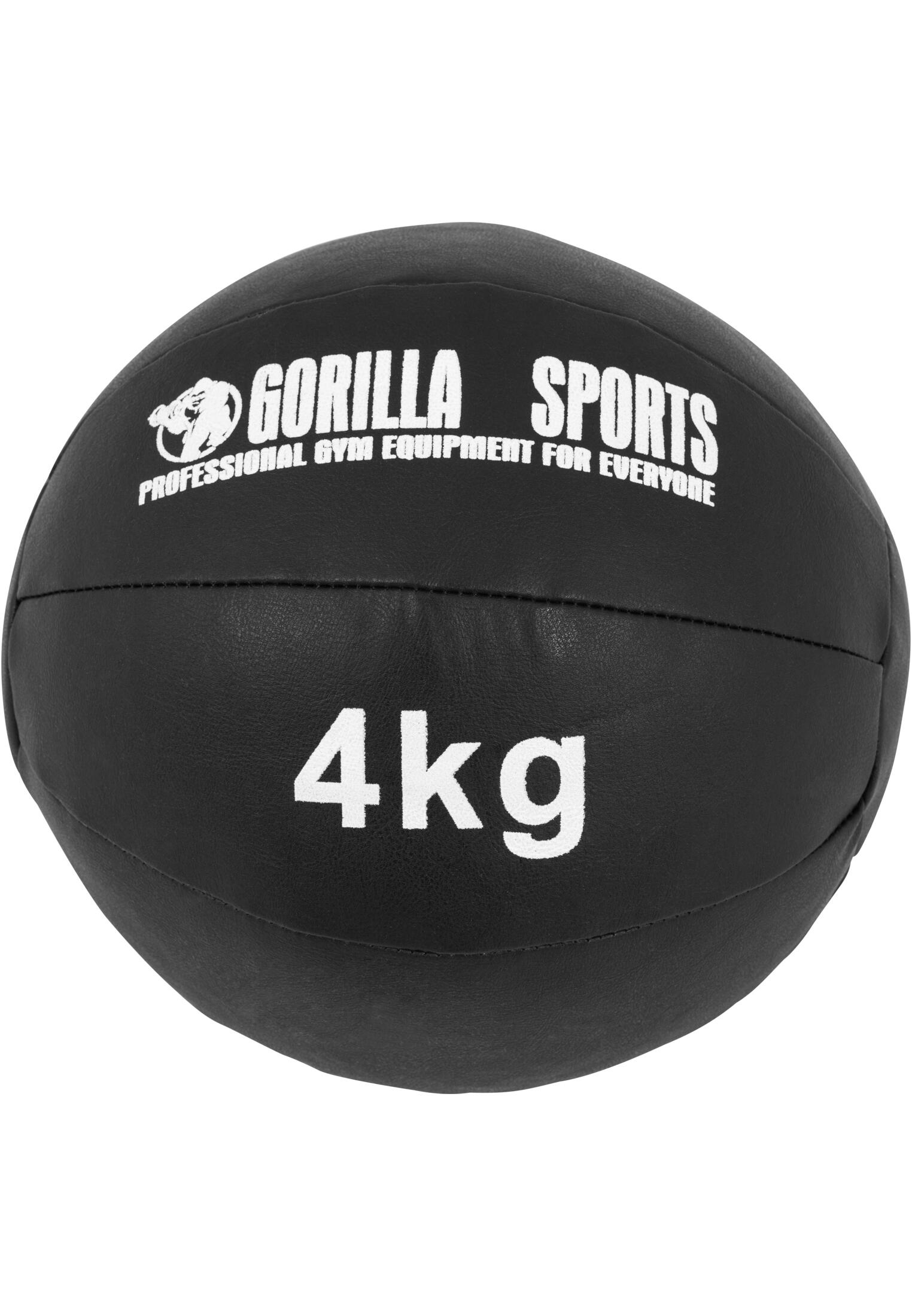 GORILLA SPORTS Bola medicinal em pele preta 1 - 10 kg