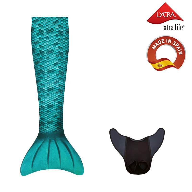 Kuaki - Kuaki Mermaids Queue De Sirene Avec Monopalme Aquaris Turquoise Taille Xxs - Palmes - Bleu - 34 2xs - Decathlon