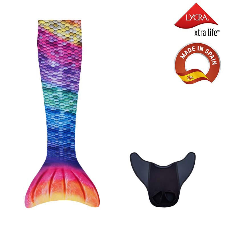 Kuaki - Kuaki Mermaids Queue De Sirene Avec Monopalme Aquaris Arc-en-ciel - Palmes - Multicolore - 34 2xs - Decathlon