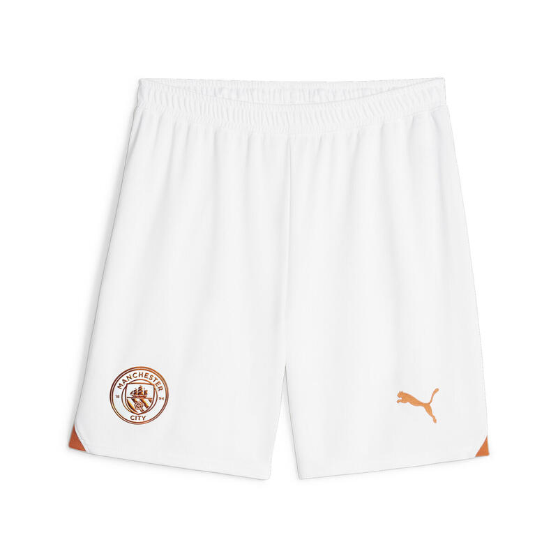 Manchester City Fußballshorts Herren PUMA White Cayenne Pepper Orange