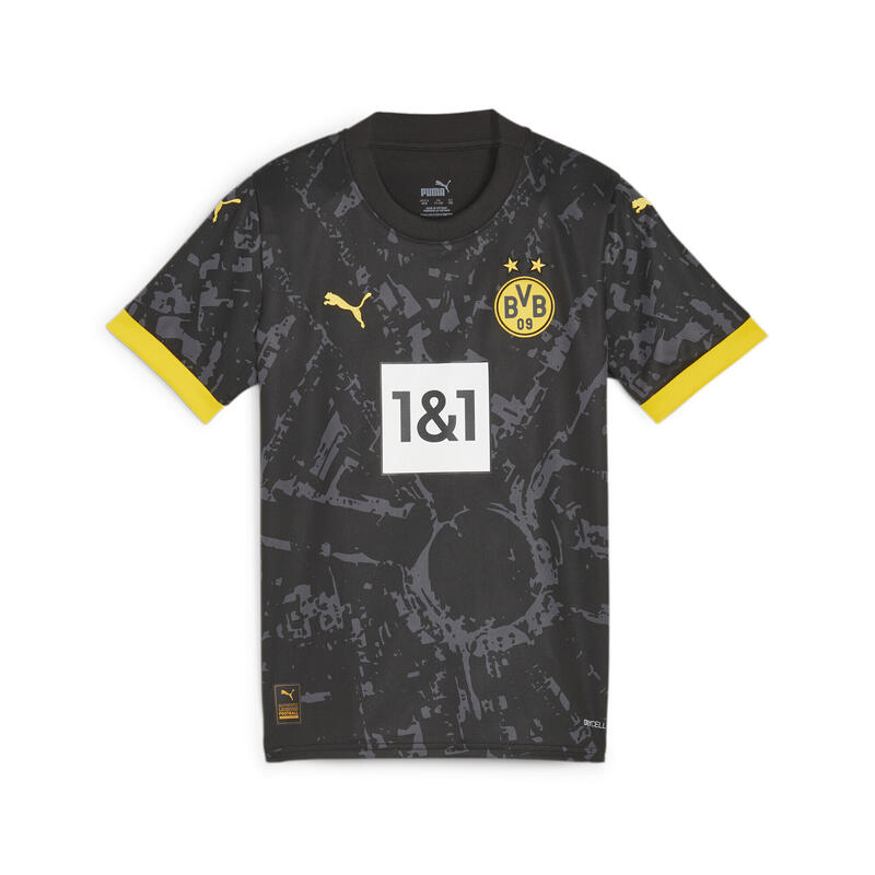 Borussia Dortmund 23/24 uitshirt voor jongeren PUMA Black Cyber Yellow