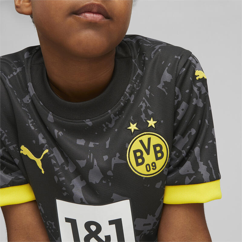 Borussia Dortmund 23/24 uitshirt voor jongeren PUMA Black Cyber Yellow