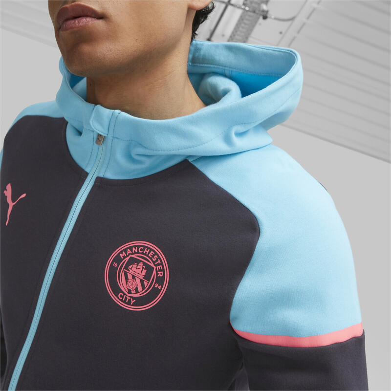 Pulóver Puma Mcfc Casuals Hooded Jkt, Kék, Férfiak