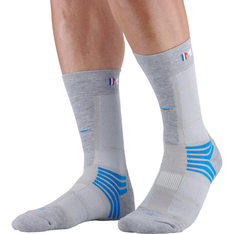 Monnet - Jarrette Trek Air - Chaussettes - Bleu|gris - 39/42 - Decathlon