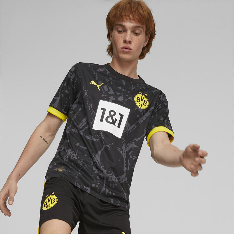 Borussia Dortmund 23/24 uitshirt voor heren PUMA Black Cyber Yellow