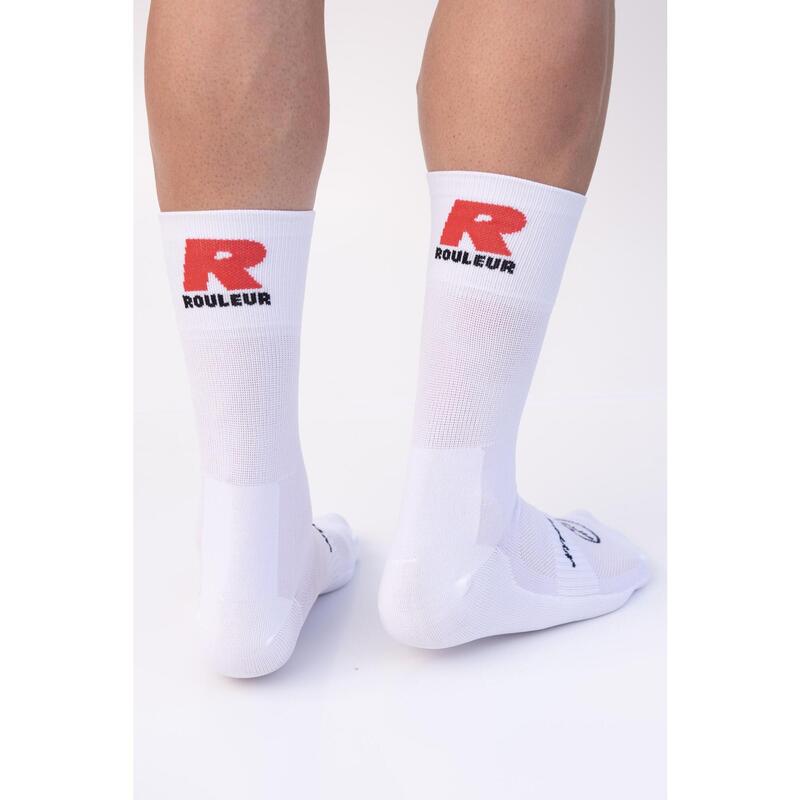 Chaussette de cyclisme 'Rouleur' blanche