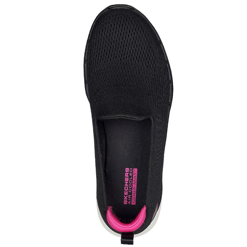 Zapatillas Deportivas Caminar Mujer Skechers 124571_BKHP Negras sin Cordones