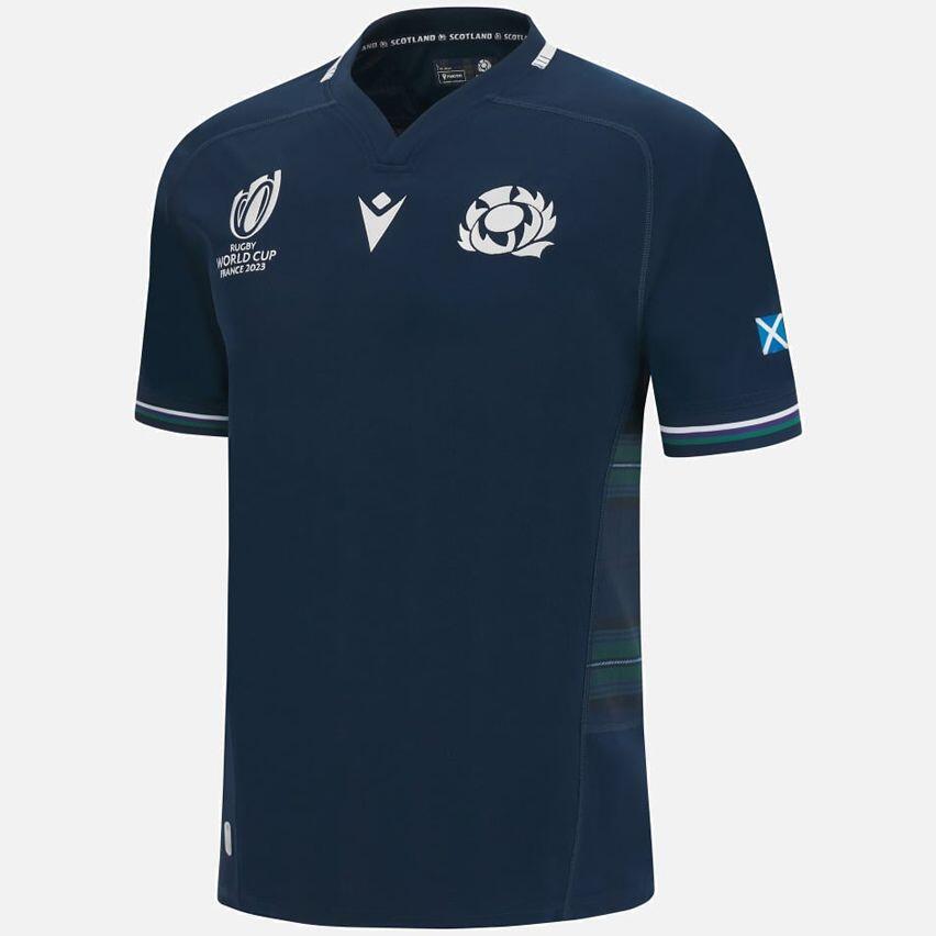 RUGBY WORLD CUP 2023 Macron Scotland SRU RWC2023 Mens Home Rugby Shirt