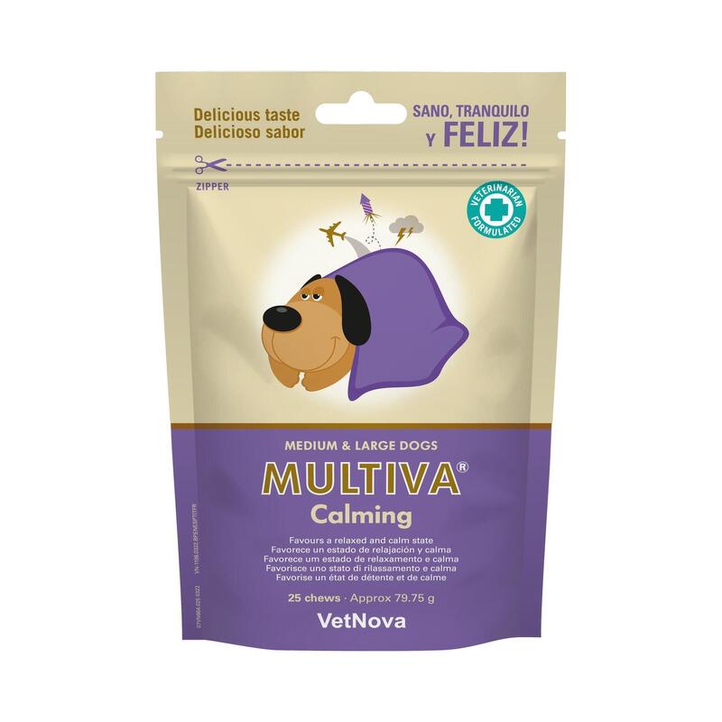 Suplemento de Fórmula Sinérgica MULTIVA® Calming para cães.