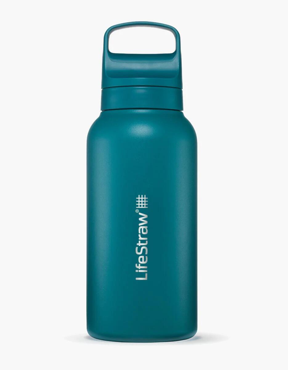 LIFESTRAW Lifestraw GO 2.0 Stalen Waterfles met filter - 1L - Laguna Blauw