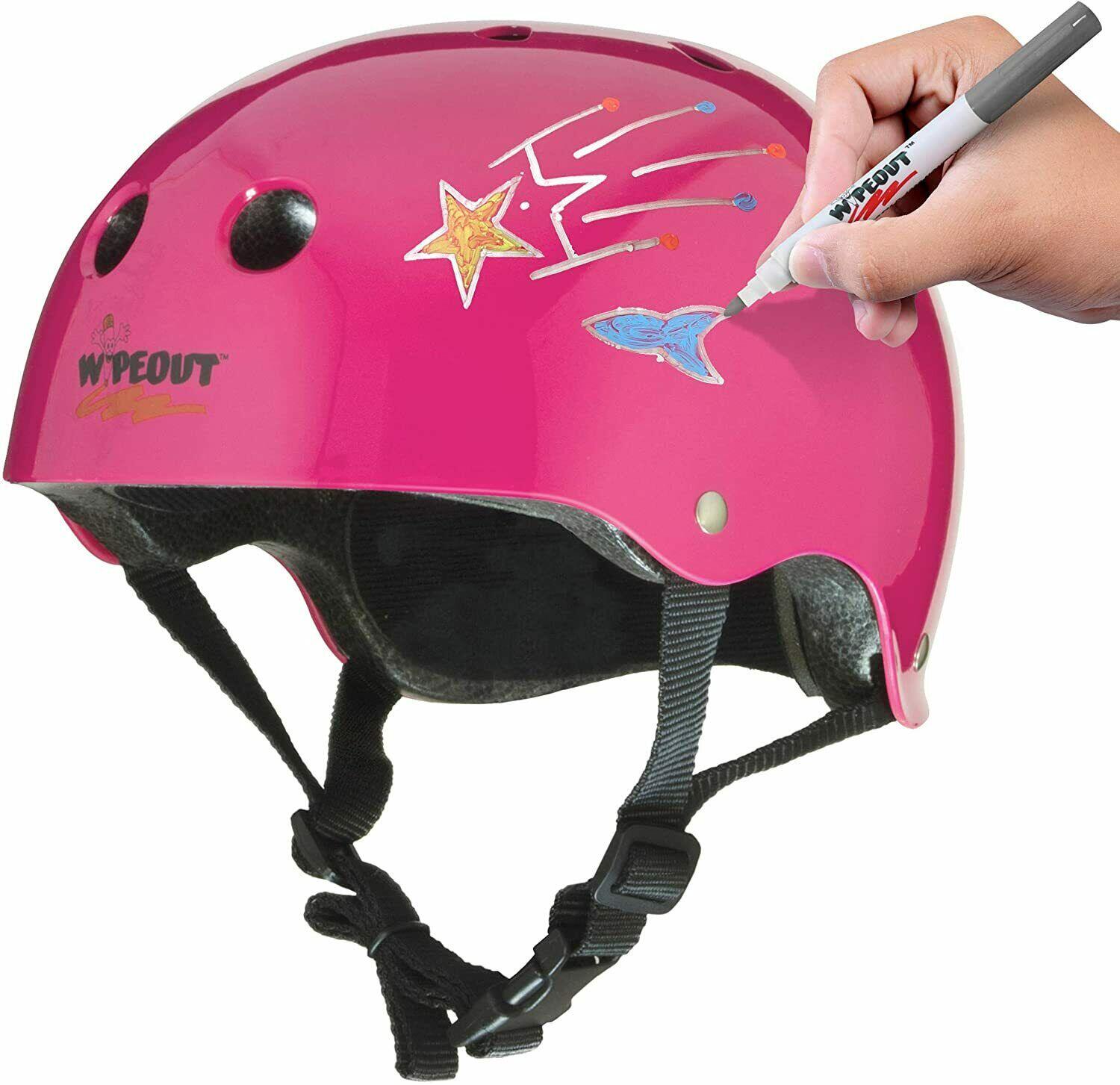 Wipeout Kids Bike Scooter Skate Helmet - Create own designs - Pink 8+ 1/5