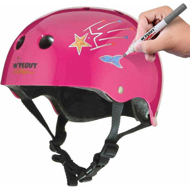 Wipeout Kids Bike Scooter Skate Helmet - Create own designs - Pink 5+