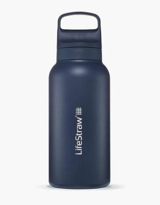 Lifestraw go 2.0 stalen waterfles met filter - 1l - diep blauw