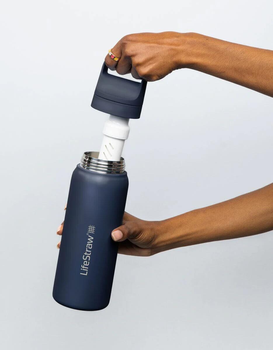 Lifestraw GO 2.0 Stalen Waterfles met filter - 1L - Diep Blauw 2/8