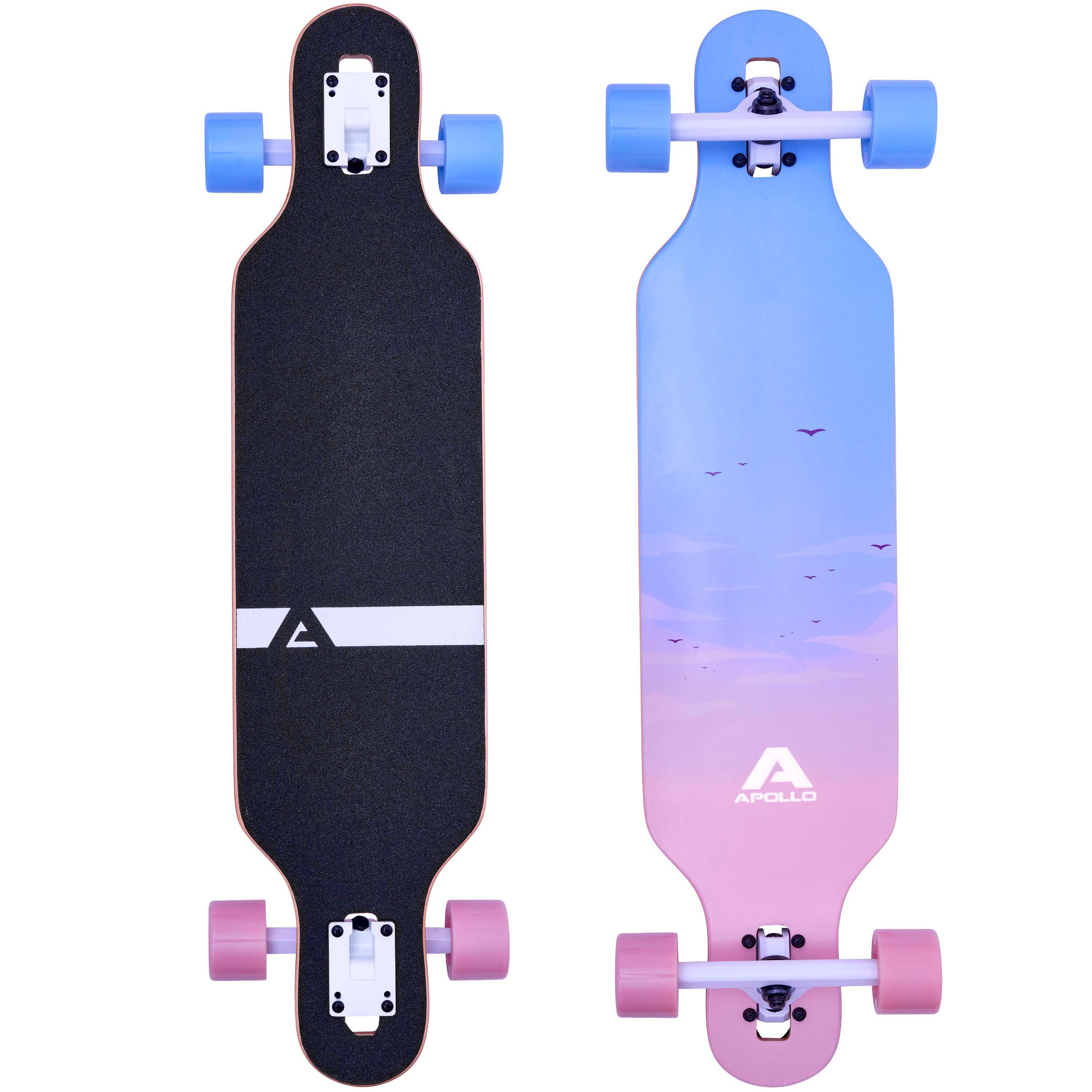 APOLLO Bamboe Longboard 36" incl. T-Tool, Drop-Through Freeride Cruiser