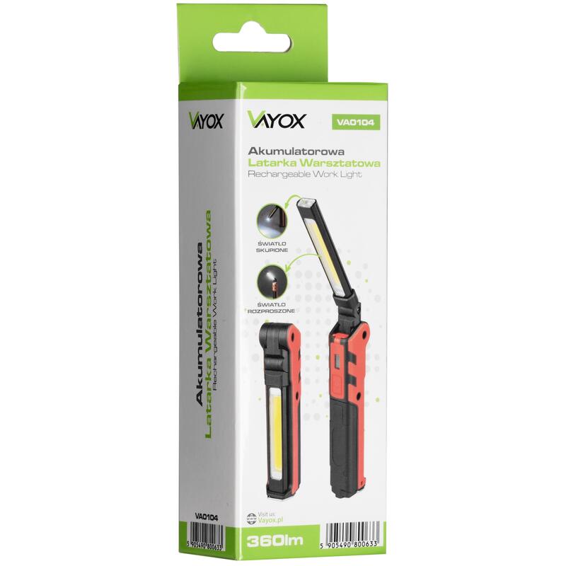 Kempingová svítilna VA0104 360lm, akumulátorová, USB-C