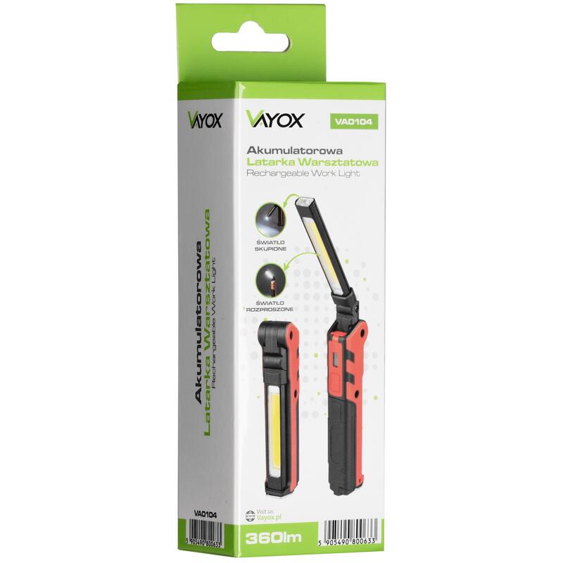 Vayox VA0104 lampe de poche de camping 360lm, rechargeable, USB-C
