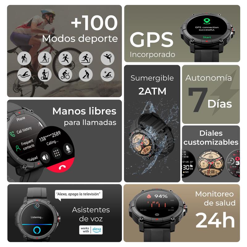 Montre intelligente Ksix Compass, GPS