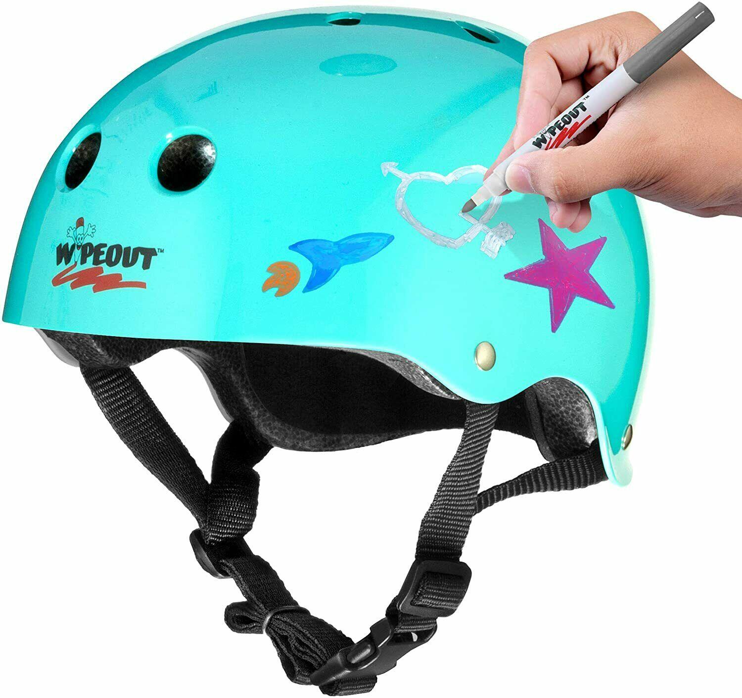 Wipeout Kids Bike Scooter Skate Helmet - Create own designs - Teal 5+ 1/5