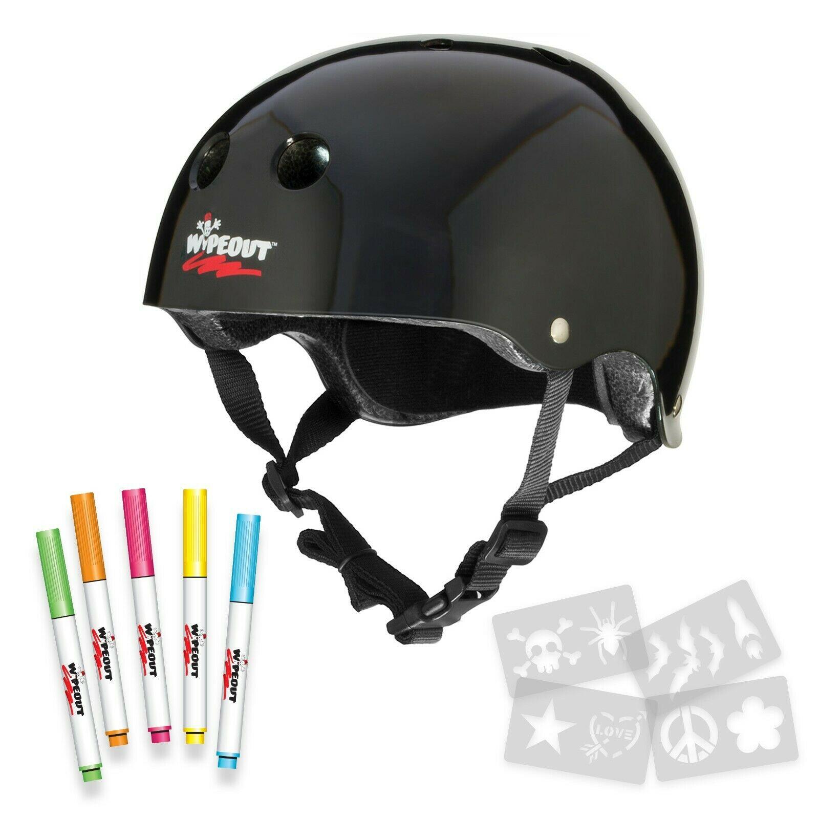 Wipeout Kids Bike Scooter Skate Helmet - Create own designs - Black 5+ 3/5