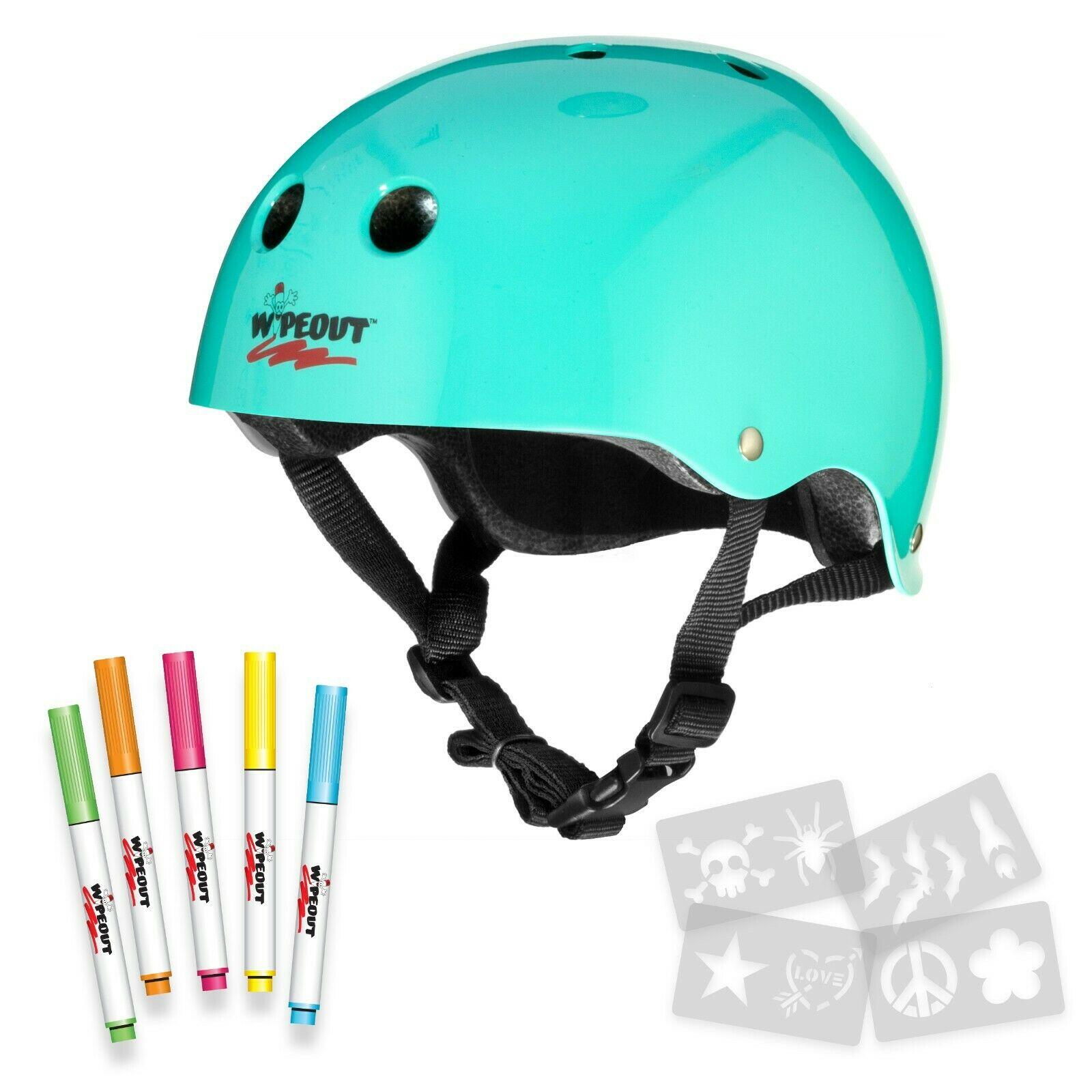 Wipeout Kids Bike Scooter Skate Helmet - Create own designs - Teal 5+ 3/5