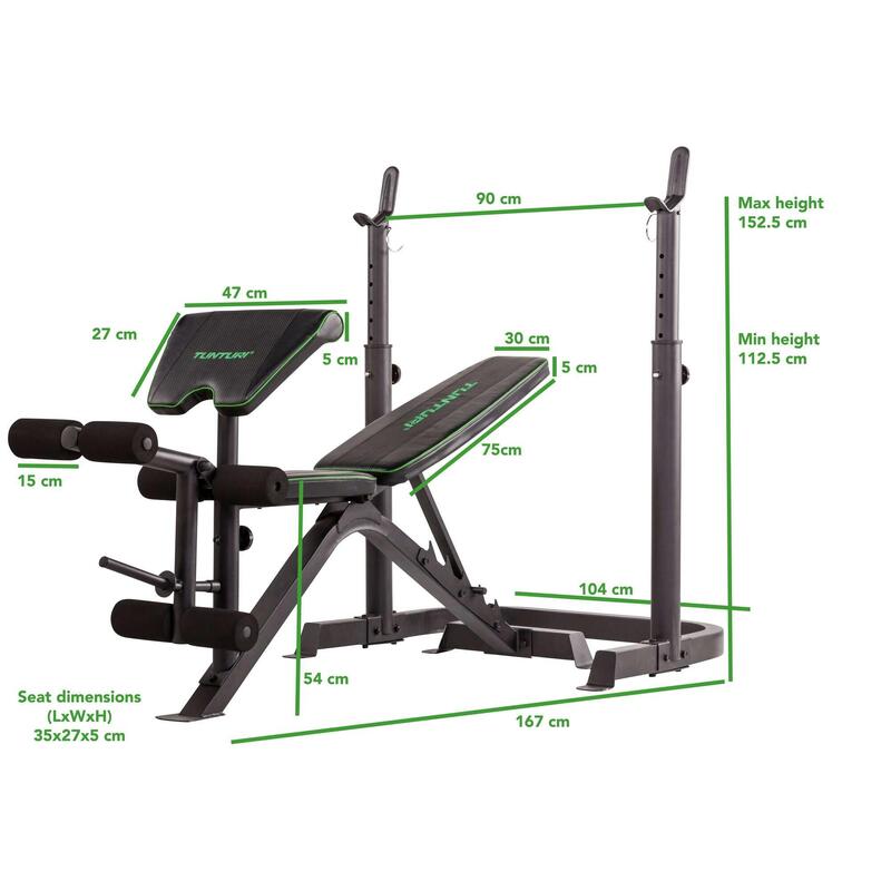 WB50 Halterbank - Bankdrukbank - Leg extension - Bicep curls - Hamstring Curls