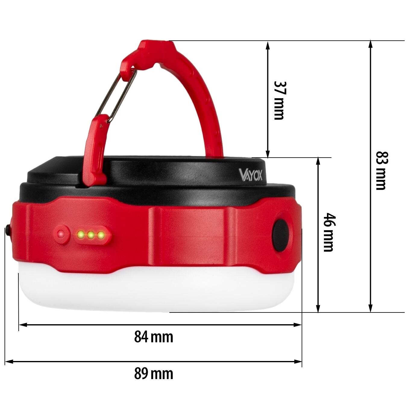 Lanterna da campeggio Vayox VA0100 500lm, ricaricabile, powerbank, solare 6/7