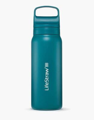 Lifestraw go 2.0 waterfles met filter - roestvrijstaal - 700ml - laguna blauw