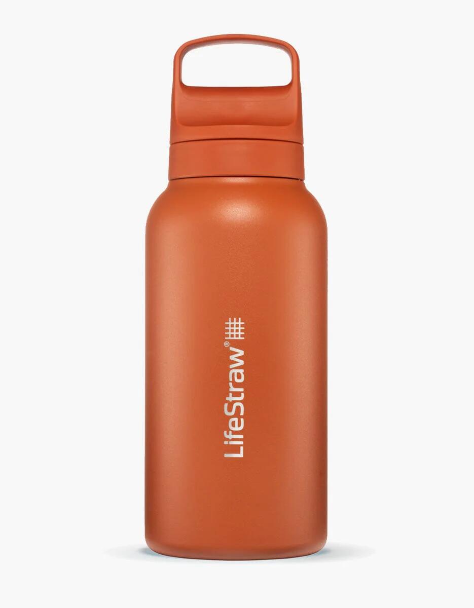 LIFESTRAW Lifestraw GO 2.0 Stalen Waterfles met filter - 1L - Kyoto Oranje