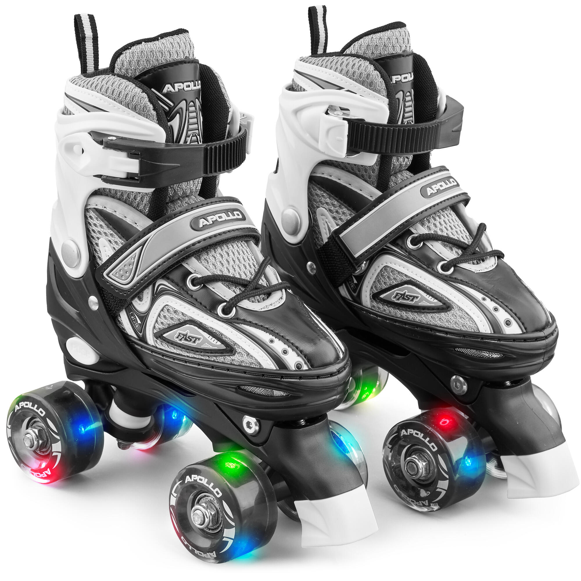 Apollo - Apollo Super Quad Led Abec7 Patins Réglables Enfant - Patins À Roulettes - Noir - 39/42 - Decathlon
