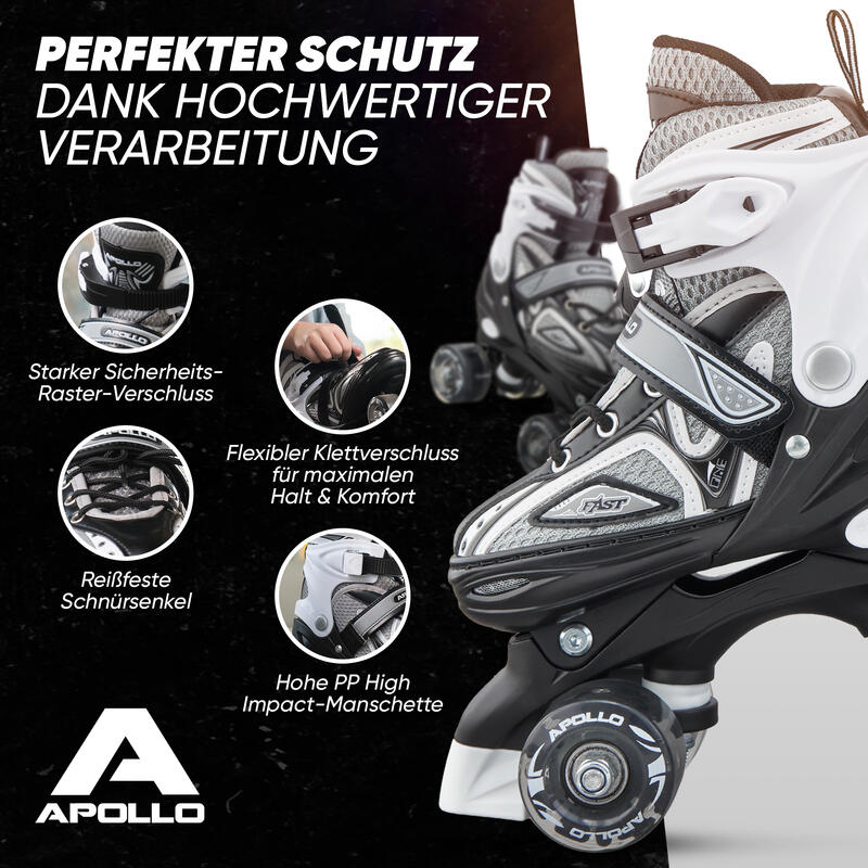 LED Rollschuhe größenverstellbar Super Quads X-Pro