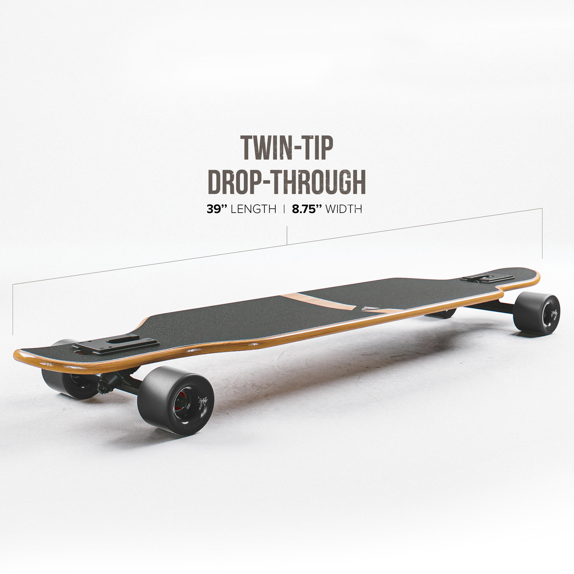 Longboards Twin Tip DT de fibra de vidrio, extremadamente ligeros y estables 2/6