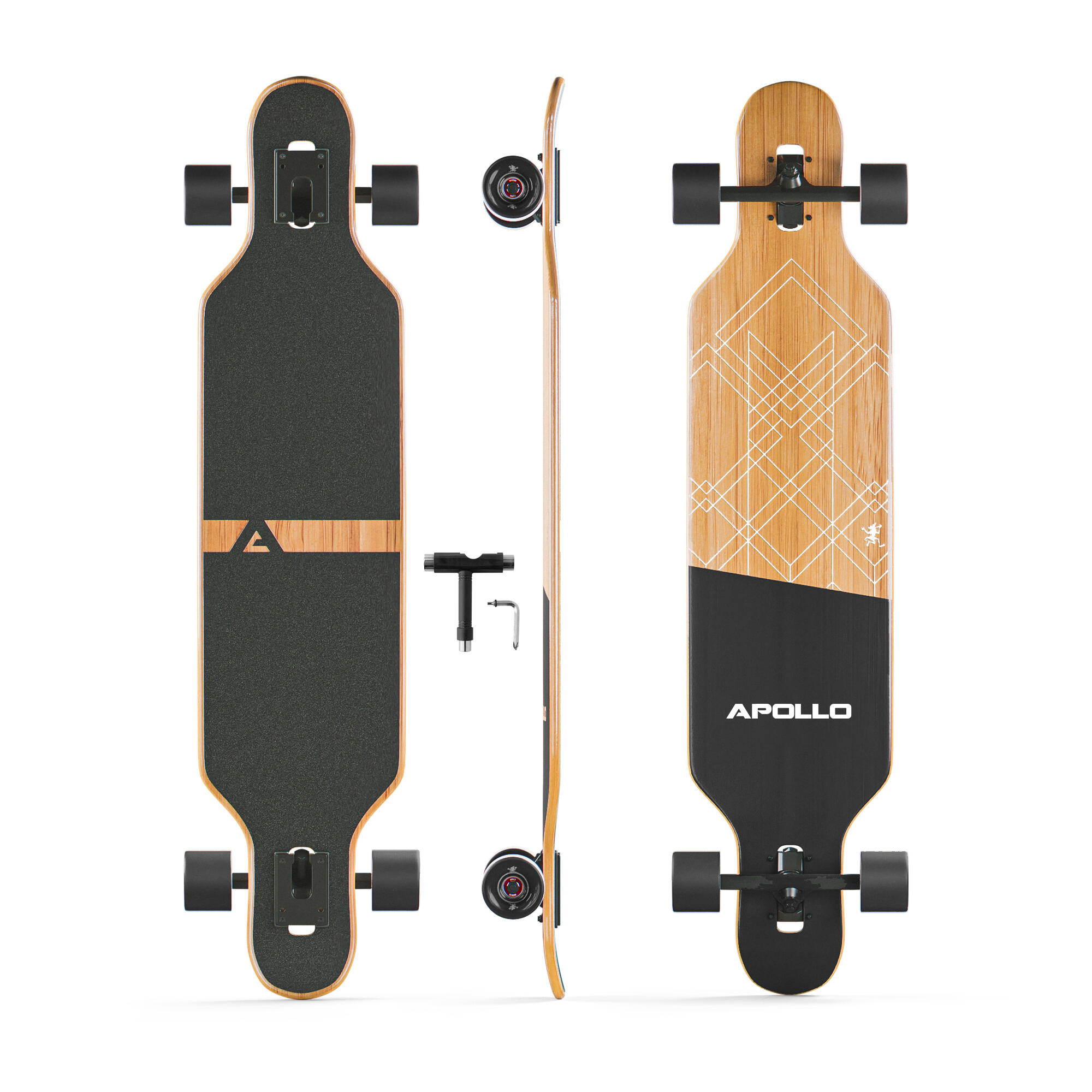 APOLLO Twin Tip DT Glasvezel Longboards, extreem licht en stabiel