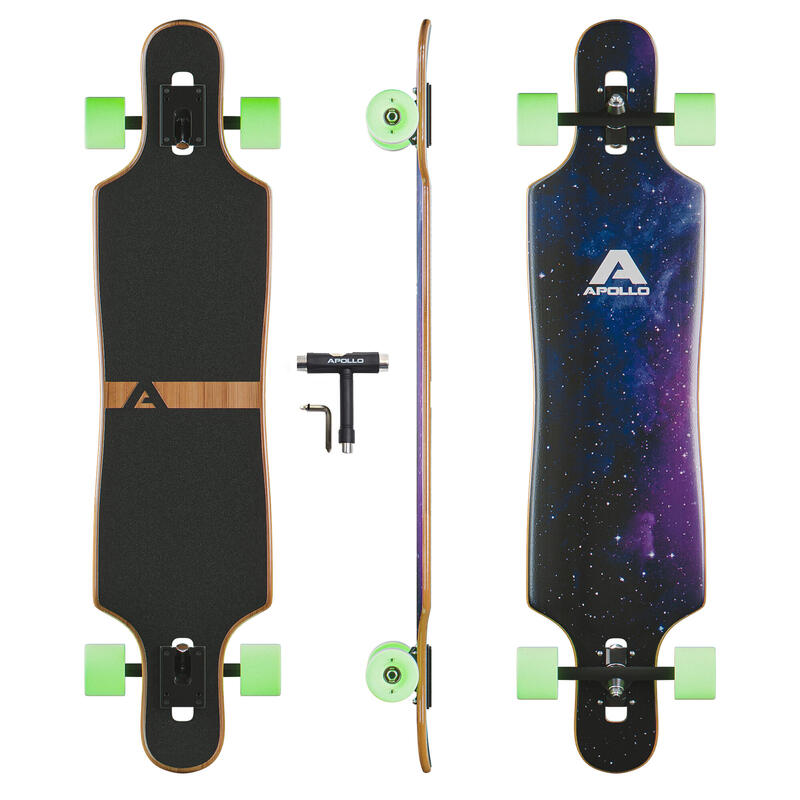 Twin Tip DT Longboard 40" aus mehrlagigem Holz für idealen Flex & Stabilität