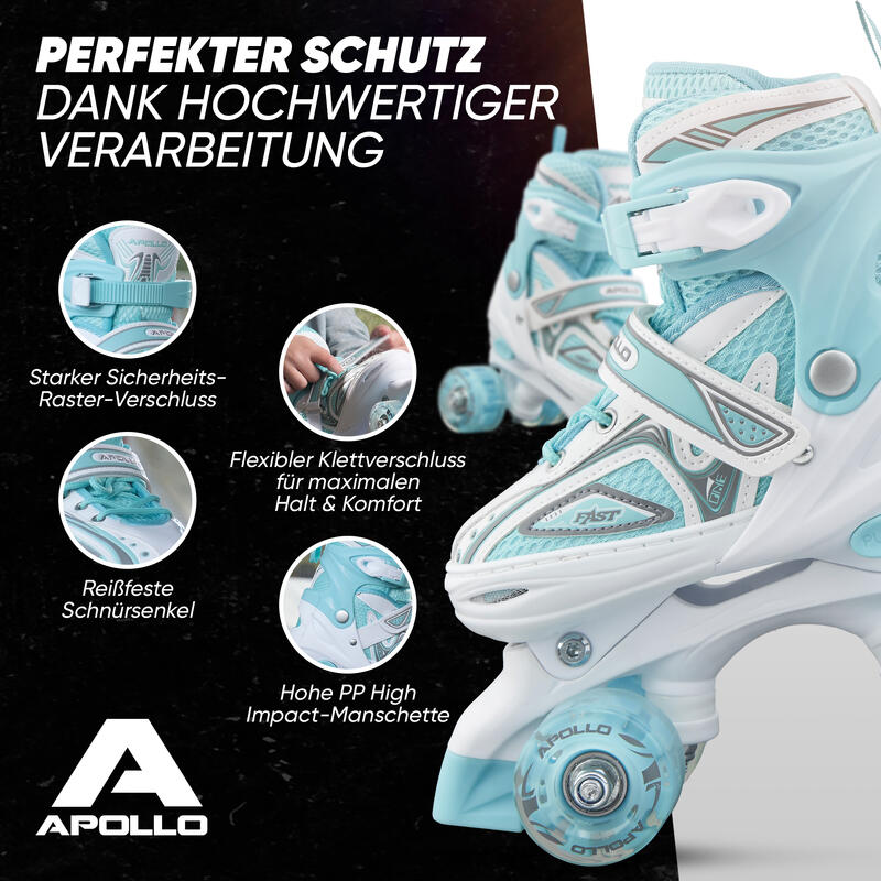 LED Rollschuhe größenverstellbar Super Quads X-Pro