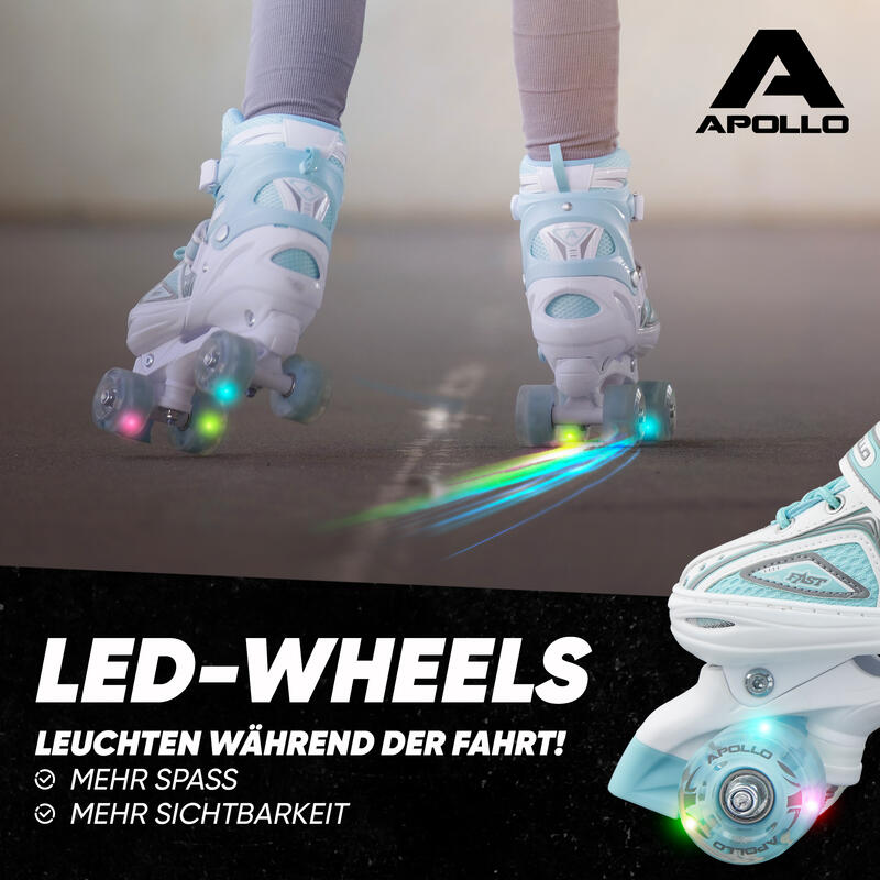 LED Rollschuhe größenverstellbar Super Quads X-Pro