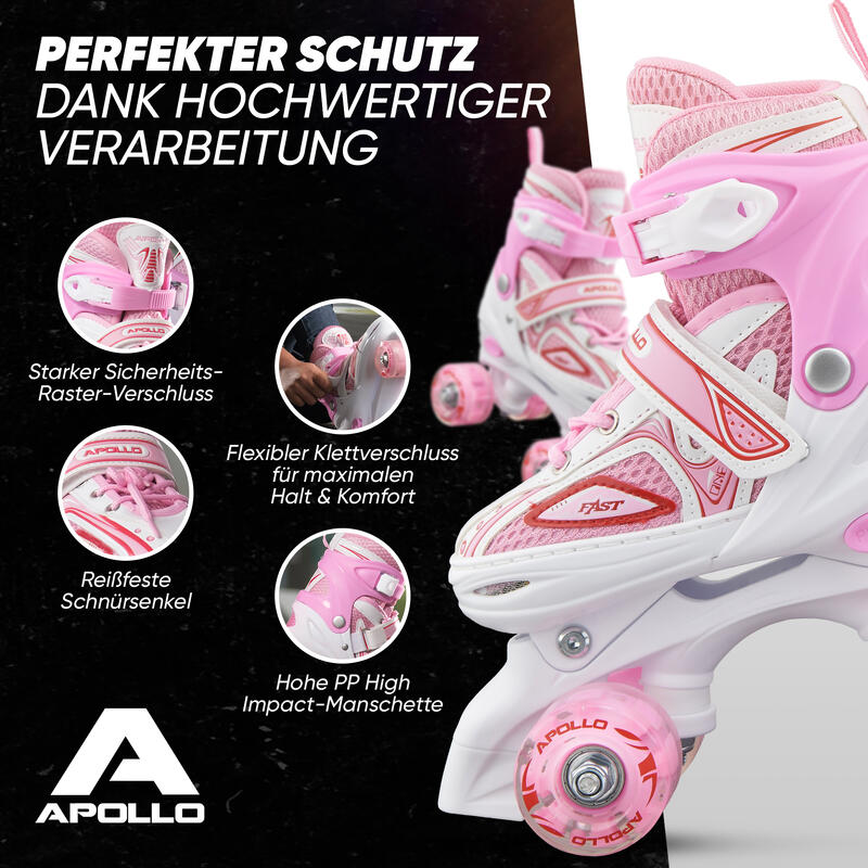 LED Rollschuhe größenverstellbar Super Quads X-Pro