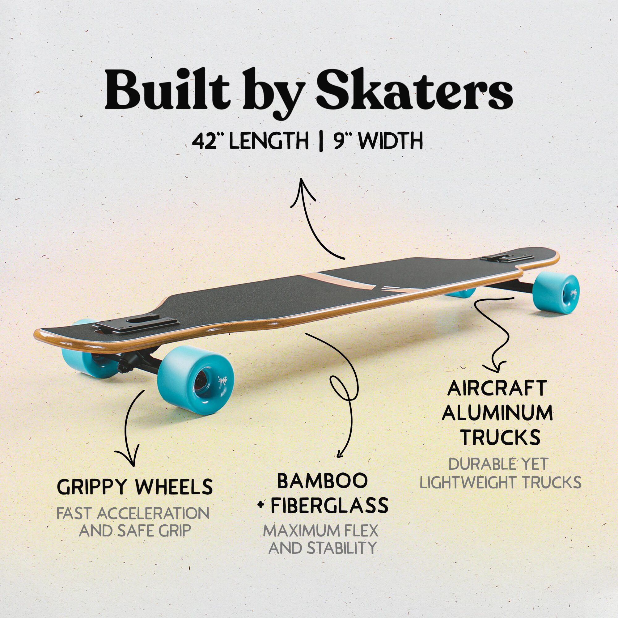 Twin Tip DT Fiberglas Longboards, Extrem leicht und stabil 5/7