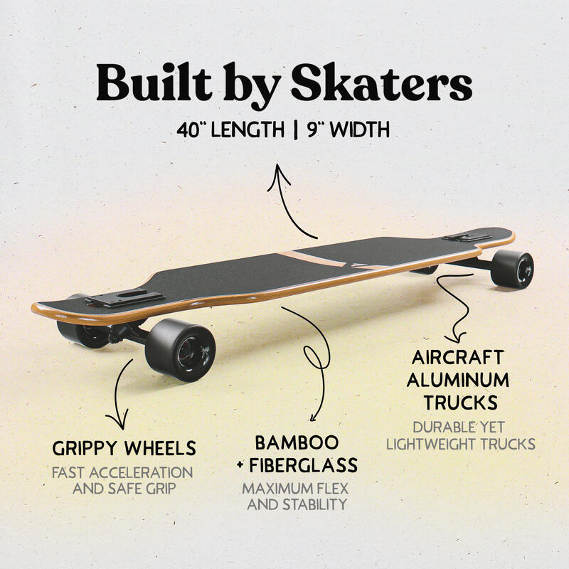 Longboards Twin Tip DT en fibre de verre, ultra-légers et stables