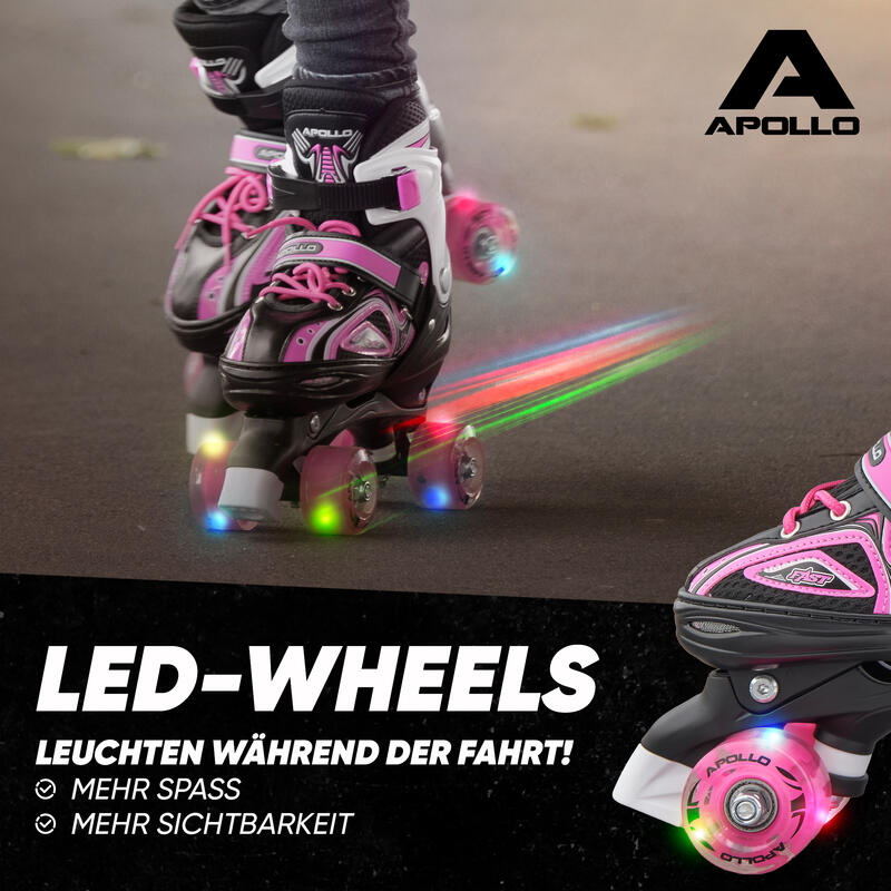 LED Rollschuhe größenverstellbar Super Quads X-Pro