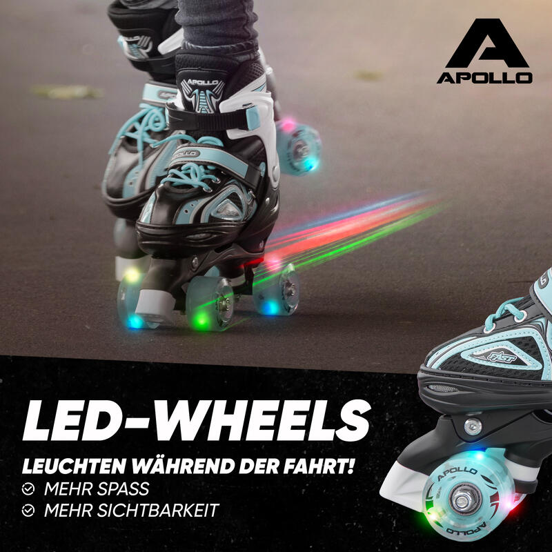 LED Rollschuhe größenverstellbar Super Quads X-Pro
