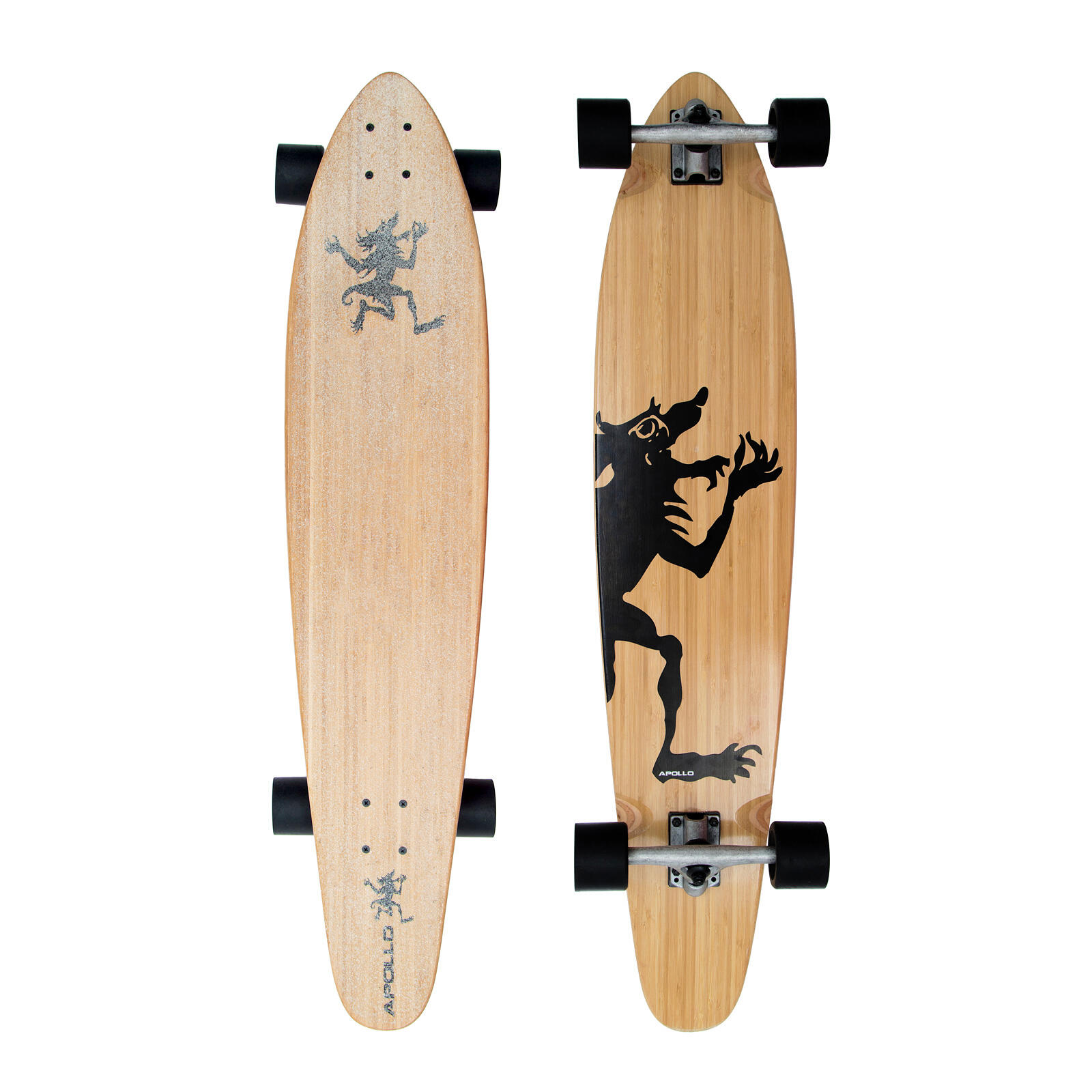 Bamboe Longboard incl. T-Tool, Drop-Through Freeride Cruiser, Kicktail 7/7