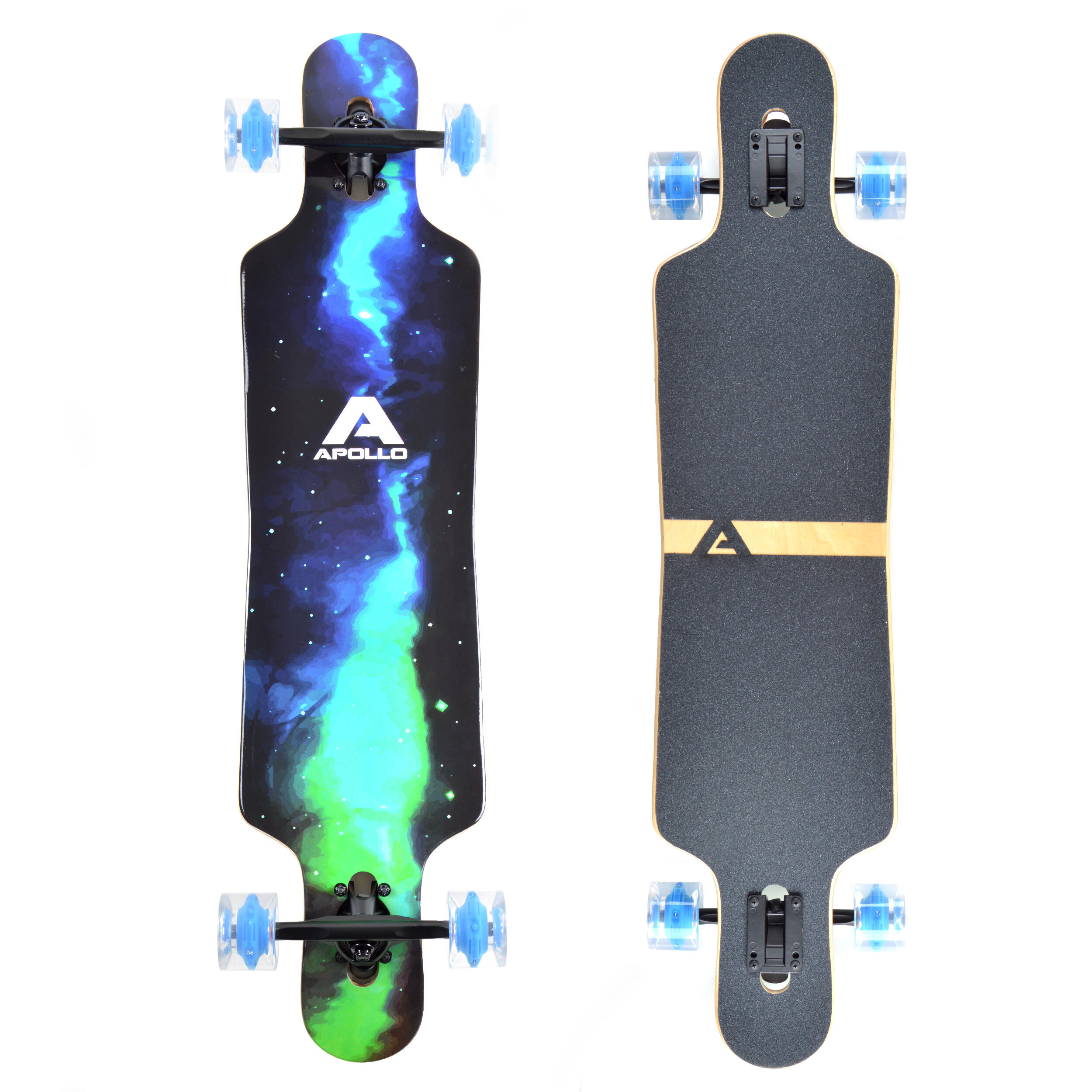 APOLLO Bamboe Longboard 40" incl. T-Tool, Drop-Through Freeride Cruiser