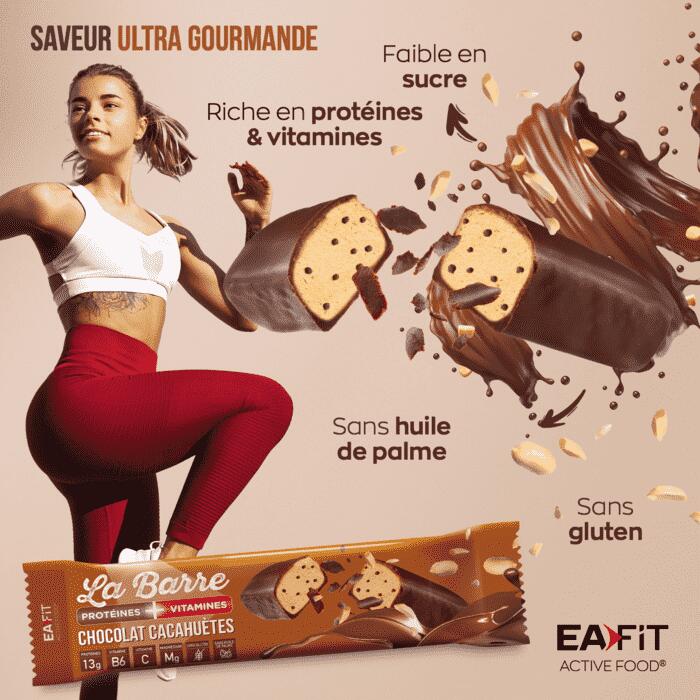 EAFIT La Barre Protéines + Vitamines 49 g - Chocolat Cacahuétes - Lot de 24 5/7